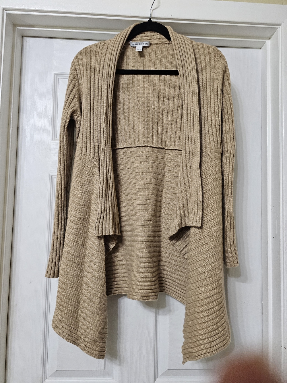 Autumn Cashmere Cozy Open-Front Knit Cardigan - Beige
